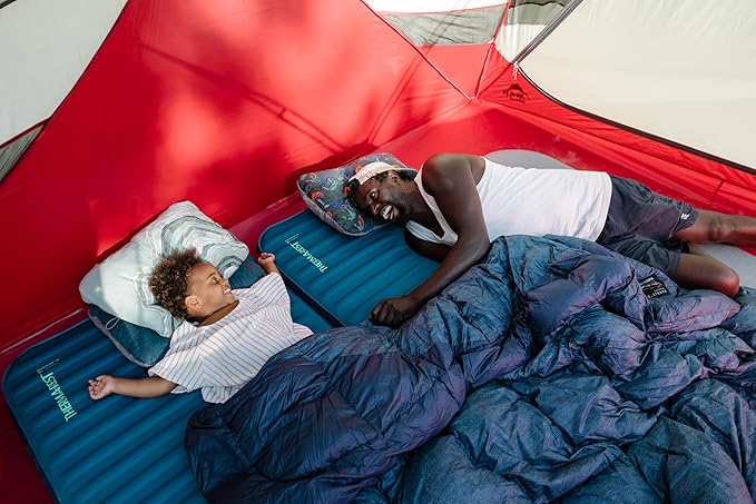 Therm-a-Rest Compressible Cinch Camping and Backpacking Pillow, Small - 12 x 16 Inch, Sage Topo Wave Print