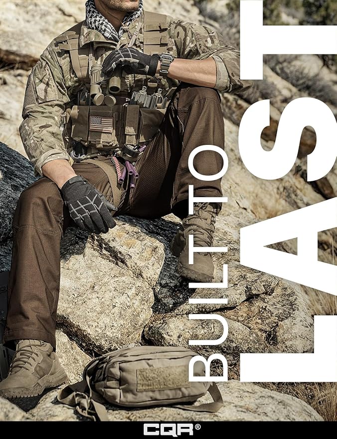 CQR Men's Tactical Pants, Water Resistant Ripstop Cargo Pants, Lightweight EDC Work Hiking Pants, Outdoor Apparel