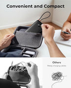 Slim Portable Charger 10000mAh, Travel Power Bank with Built-in USB-C Cable & LED Display, 22.5W Fast Charging Battery Pack Compatible with iPhone 16 15 Samsung S24 S23 -Black