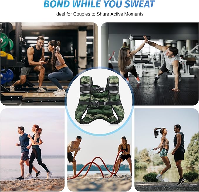 ZELUS Weighted Vest, 6lb/8lb/12lb/16lb/20lb/25lb/30lb Weight Vest with Reflective Stripe for Workout, Strength Training, Running, Fitness, Muscle Building, Weight Loss, Weightlifting