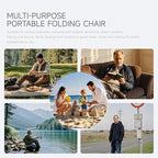 13 x 10.6 Inch Portable Folding Camping Stool, Metal Frame with Storage Mesh, Small Folding Stool for Adults Lightweight Outdoor Seating for Camping Fishing Hiking BBQ Hold Up to 265 LBS (Khaki)