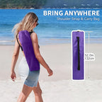 Beach Chairs for Adults 2 Pack,Heavy Duty Folding High Back Camping Chairs w/Cooler Bag,Mesh Back,Cup Holder & Storage Bag,Compact Sling Chair for Lawn,Picnic,Travel,Purple