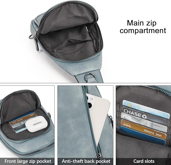 CLUCI Crossbody Bags for Women Men,Leather Sling Bag Cross Body Backpack for Woman Gifts for Women Birthday Unique