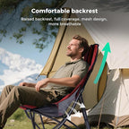 UNNYFEEL High Red Camping Chair for Adults, Lightweight Camping Chair Support 300 lbs Heavy Duty, Compact Folding Chair Design, Portable & Collapsible Camping Chairs for Outdoor, Camp, Beach, Picnic