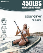 ABBOARD Inflatable Stand Up Paddle Boards - Extra Wide Fishing Paddleboard,Cool Design,Ultra Stable Standup SUP,5 Handles,15 D-Rings, Camera Mount,10L Dry Bag,100L Backpack, Youth/Adults