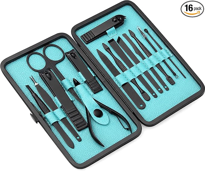 Utopia Care Nail Clippers Professional Nail Kit or Manicure Kit for Women and Men, Stocking Stuffers or Groomsmen Gifts Pedicure Set for Fingernail, Toenail Clippers with Travel Case
