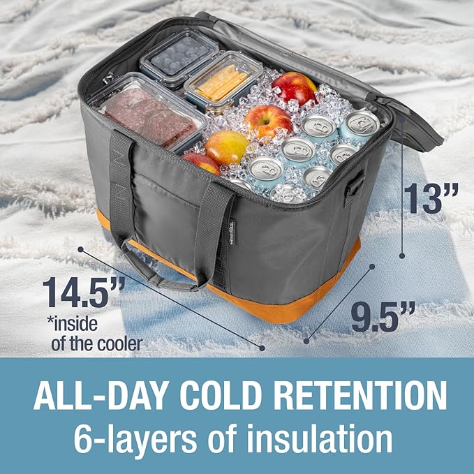 CleverMade Collapsible Insulated Cooler Bag – Leakproof Soft Folding Cooler for Beach, Travel, Car