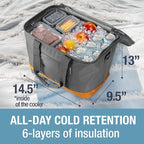 CleverMade Collapsible Insulated Cooler Bag – Leakproof Soft Folding Cooler for Beach, Travel, Car