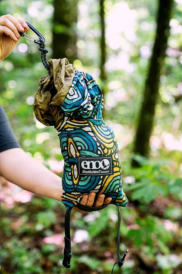 ENO DoubleNest Hammock - Lightweight, Portable, 1 to 2 Person Hammock - for Camping, Hiking, Backpacking, Travel, a Festival, or The Beach - Roots Studio Special Edition