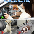 Dog Car Seat for Small Dogs, Portable Puppy Car Seat of Easy Installation, Fashionable Pet Carrier Bag with Large Pockets, Machine Washable Dog Booster Seat (Checkered Black)