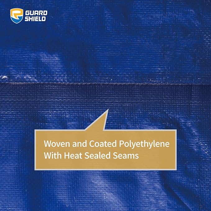 GUARD SHIELD Tarp 10x10 Feet Waterproof Blue/Silver Tarps 8Mil Multi Purpose UV Resistant Cover for Outdoor,Camping,Tent,Boats