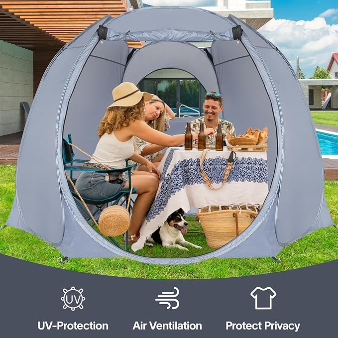 Alvantor Pop Up Screen Tent House Room Instant Outdoor Camping Canopy Sun Shelter Gazebo for Patio, Backyard & Deck, Privacy Tent(2-10 People, 8'x8' 10'x10' 12'x12')