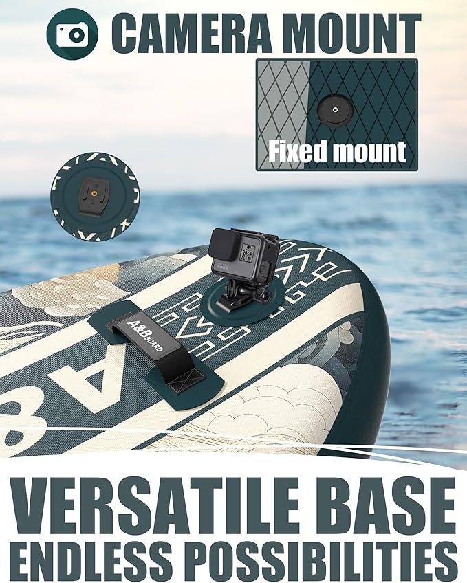 ABBOARD Inflatable Stand Up Paddle Boards - Extra Wide Fishing Paddleboard,Cool Design,Ultra Stable Standup SUP,5 Handles,15 D-Rings, Camera Mount,10L Dry Bag,100L Backpack, Youth/Adults