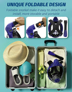 Full Face Snorkel Mask- Snorkeling Gear for Adults with Safe Dry Top Breathing System, Latest Foldable Panoramic View Snorkeling Mask for Men and Women, Anti Fog Anti Leak