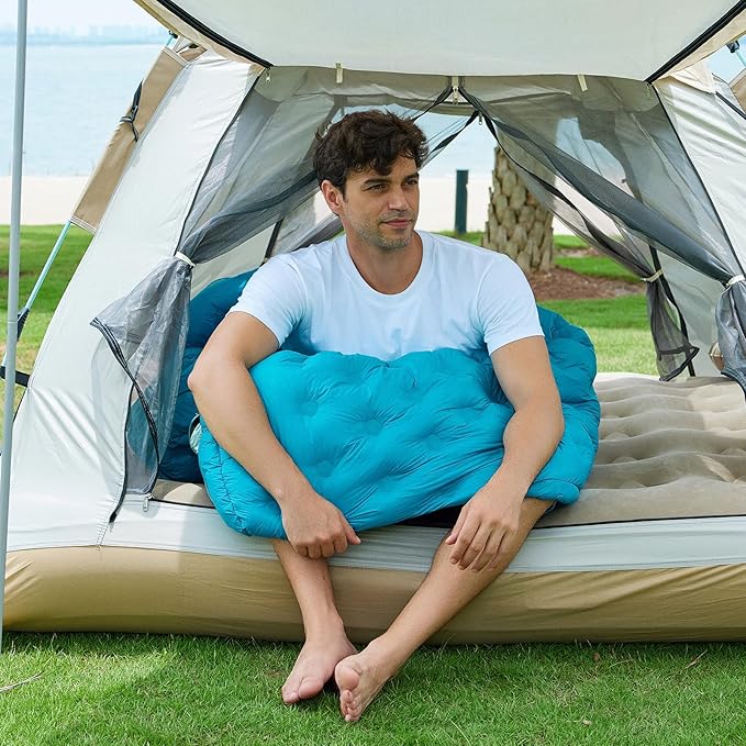 Ultralight Down Sleeping Bag for Adults, 1.92lbs 32-55F 650 Fill Down, Lightweight Compact Mummy Backpacking Sleeping Bag for Outdoor Camping and Hiking, Compressible -MFH500