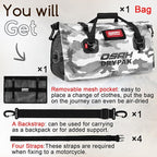 Waterproof Duffel Bag - Motorcycle Dry Bag Tail Bag with Large Storage Space, Waterproof Luggage Duffle Bags with Outer Mesh Zipper Pocket for Camping, Kayaking, Fishing & Traveling
