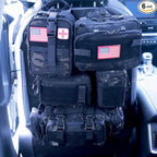 Universal Tactical Car Seat Back Organizer Bag Tactical Molle Vehicle Organizers Panel Vehicle Protector Organizers with 5 Detachable Pouches for Car Truck Ford Jeep (Upgraded D model Black camo)