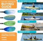 Kayak Paddle Carbon Fiber Shaft and Reinforced Nylon Blade, Adjustable Kayaking Oars, 3 Piece, 230-250 cm/90-98 Inches,210-230 cm/82-90 inches