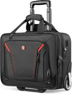 star cloud Rigid Frame Rolling Laptop Bag 18"×14"×8", Water-Resistant Rolling Briefcase with Wheels, Business Travel Computer Bag, Underseat Carry on Luggage for Men & Women