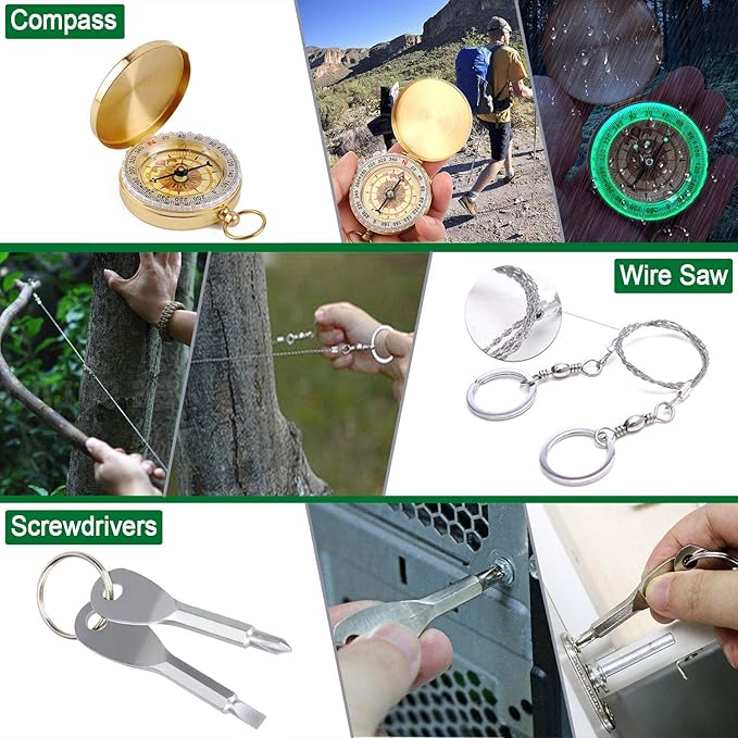 Survival Kit 35 in 1, First Aid Kit, Survival Gear, Christmas Birthday Gifts for Men Boyfriend Him Husband Camping, Hiking, Hunting, Fishing1