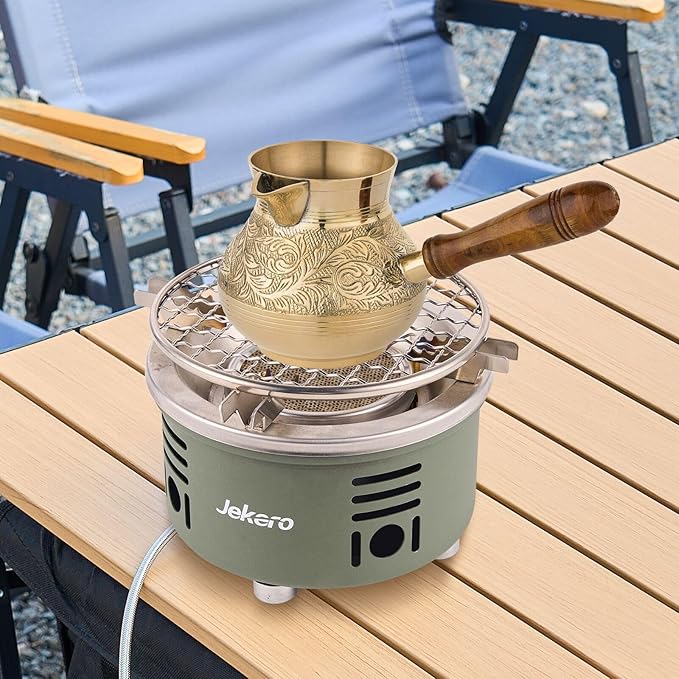 Camping Stove with Infrared Burner, Single Burner Propane Stove Adjustable Flame Control Wind-Resistant Portable Gas Cooker for Camping Hiking Outdoor Cooking