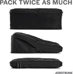 Compression Packing Cubes for Travel - Luggage Organizer Bags - Double Zipper Packing Cubes for Suitcases (2-Pack, Black)
