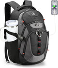 Swissdigital Design Laptop Backpack with USB Charging Port, Travel Backpack Fits 15.6 inches Computer, 31L College School Backpack for Men, Black/Grey | SD803-02