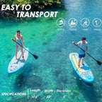 UPWELL 10'6"/11'/11'6" Inflatable Paddle Board, Stand Up Paddlboard for Youth & Adults, Stable Design, Premium SUP Accessories, Backpack, Leash, Hand Pump, Fins