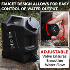 Camping Water Jug - 3.2 Gallan Water Container with Spigot | Portable Water Tank for Outdoor Hiking Picnic Supplies - Black