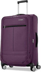 Samsonite 2-PC Soft-Sided 21/25” (Carry-On & Medium Checked), Lightweight Expandable Element Luggage Set: 2 Front Pockets & Side Pocket, Four Spinner Wheels, Adjustable Handle, Durable- Purple
