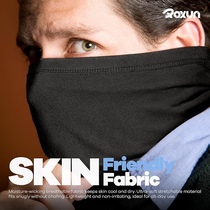 4 Pack Neck Gaiter, Cooling Breathable Face Mask UV Protection Scarf Hiking Bandana for Men/Women
