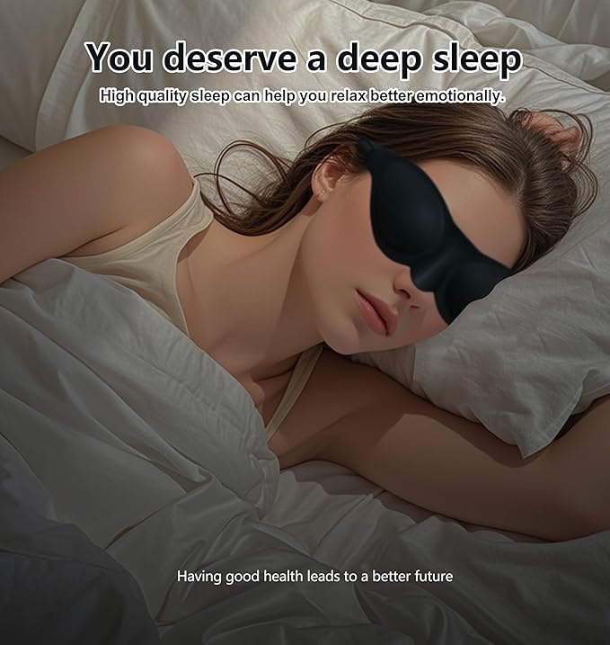 Moisture Chamber Glasses for Dry Eyes,3D Contoured Steep Eye Mask,Silicone Dry Eye Relief Goggles,Reusable Comfortable & Lightweight Sleep Mass(Black)