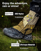 Trail Gaiters, Waterproof Low Shoe Protectors, Adjustable Boots Gators for Hiking & Running - Prevents Debris in Shoes