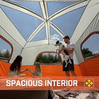 Happy Travel Tent 6 Person Tents for Camping, Waterproof Easy Setup Camping Tent with Rainfly, Portable Large Family Cabin Tent with 5 Large Mesh Windows and Carry Bag for Outdoor Camping & Hiking