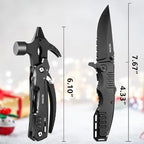 12-in-1 Multitool Hammer with Tactical Knife – Unique Gifts for Men, Dad, Husband – Cool Gadgets for Camping, Hiking, DIY, and Outdoors – Perfect Christmas, Birthday, or Father’s Day Gift