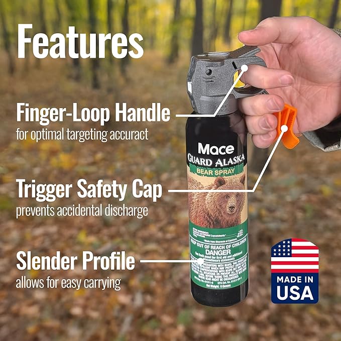 Mace Animal Repellent Sprays - Guard Alaska Bear Spray & Muzzle Dog Repellent Spray, EPA Registered, Outdoor Safety & Self Defense Protection for Hiking, Camping, & Animal Encounters