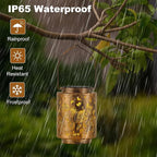 Hanging Solar Lanterns for Outside Sunflower and Butterfly Decorative Lights Warm Glow with Metal Finish Garden Lanterns Waterproof Gifts for Women Patio Décor