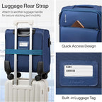 Hanke 16 Inch Underseat Carry On Luggage with Spinner Wheels Airline Approved, Small Rolling Suitcase Softside Underseater Lightweight TSA Travel Roller Suitcase Carry-On Bag(Blue)