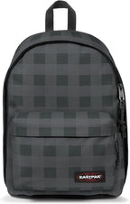 EASTPAK Out Of Office – 31L Backpack with Dual Compartments, 16” Laptop Sleeve, Security Pocket, Bottle Holder & Air Mesh Straps, Checker Dark Grey