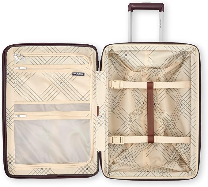 Virtuosa Hardside 21 Inch Carry On Luggage - Airline Approved with 360° Spinner Wheels, RightHeight™ Adjustable Handle - Zippered WetPak™ - TSA Lock - Expandable Light Polycarbonate Shell - Merlot