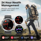 Military Smart Watch for Men with GPS, 1.43" AMOLED Bluetooth Call Smartwatch with LED Flashlight, Rugged Smart Watches for Android iOS, IP68 Waterproof Fitness Tracker with Heart Rate (Black)
