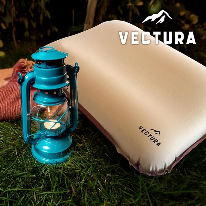 Self-Inflating Camping Pillow – Lightweight & Compact Backpacking Pillow for Hiking, Travel & Outdoor Use – Comfortable Inflatable Pillow for Sleeping – Size 46 x 30 cm