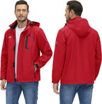 TACVASEN Men's Rain Jacket Lightweight Windbreaker with Hooded Water Resistant Outdoor Raincoat for Hiking Travel Camping