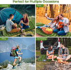 KASIMO Camping Sleeping Pad, Ultralight Camping Mat with Pillow Built-in Foot Pump Inflatable Sleeping Pads Compact for Camping Backpacking Hiking Traveling Tents