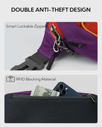 WATERFLY Lightweight Small Fanny Pack: 1.5L Mini Slim Crossbody Waist Belt Hip Bag with RFID Blocking, Anti-Theft & Water Resistant Pouch for Women Men Travel Hiking Running Walking EDC