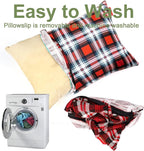 Outdoor Camping Pillow Lightweight, Compressible, Flannel Travel Pillow Cases, Washable Removable Pillow Cover Camping and Backpacking Red