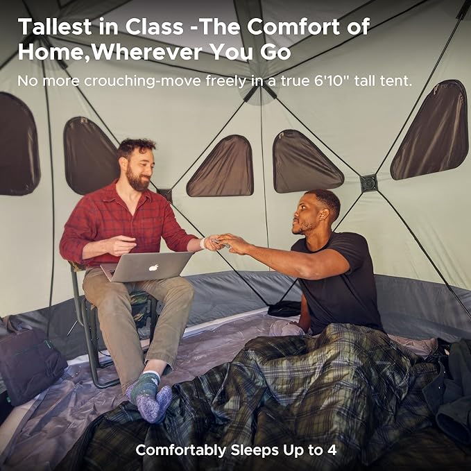 Space Acacia Lite Camping Tent | 2/3/4/8 Person Pop Up Tents for Camping | Lightweight & Durable Beach Tent | Level 7 Wind Resistance, UPF 50+ | Quick Setup for Camping & Backyard