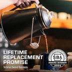 COLETTI Classic Coffee Percolator — Percolator Coffee Pot, Camp Coffee Maker – The Original Camping Coffee Pot, Now Modernized – For Campsite Brewmasters Everywhere [Matte Gray Enamel, 12 Cup]