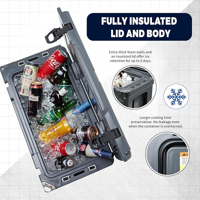 EchoSmile 25/30/35/40/60/75 Quart Rotomolded Cooler, Built to Stand up to The Rigors of The Journey
