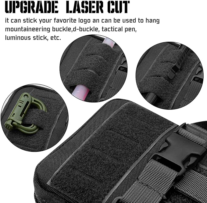 Upgrade Molle Rip Away Ifak Pouch, Tactical Small Belt First Aid Pouch Medical Utility EMT Pouch Only